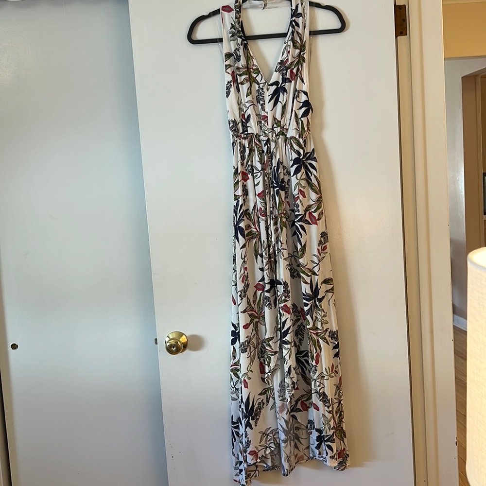 Tropical Floral Printed High Low Dress Size S